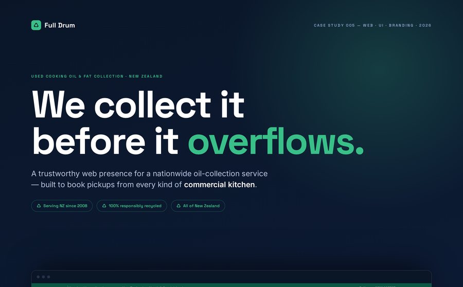 Full Drum — case de web design