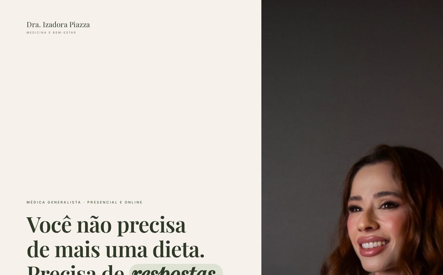 Dra. Izadora Piazza — case de web design