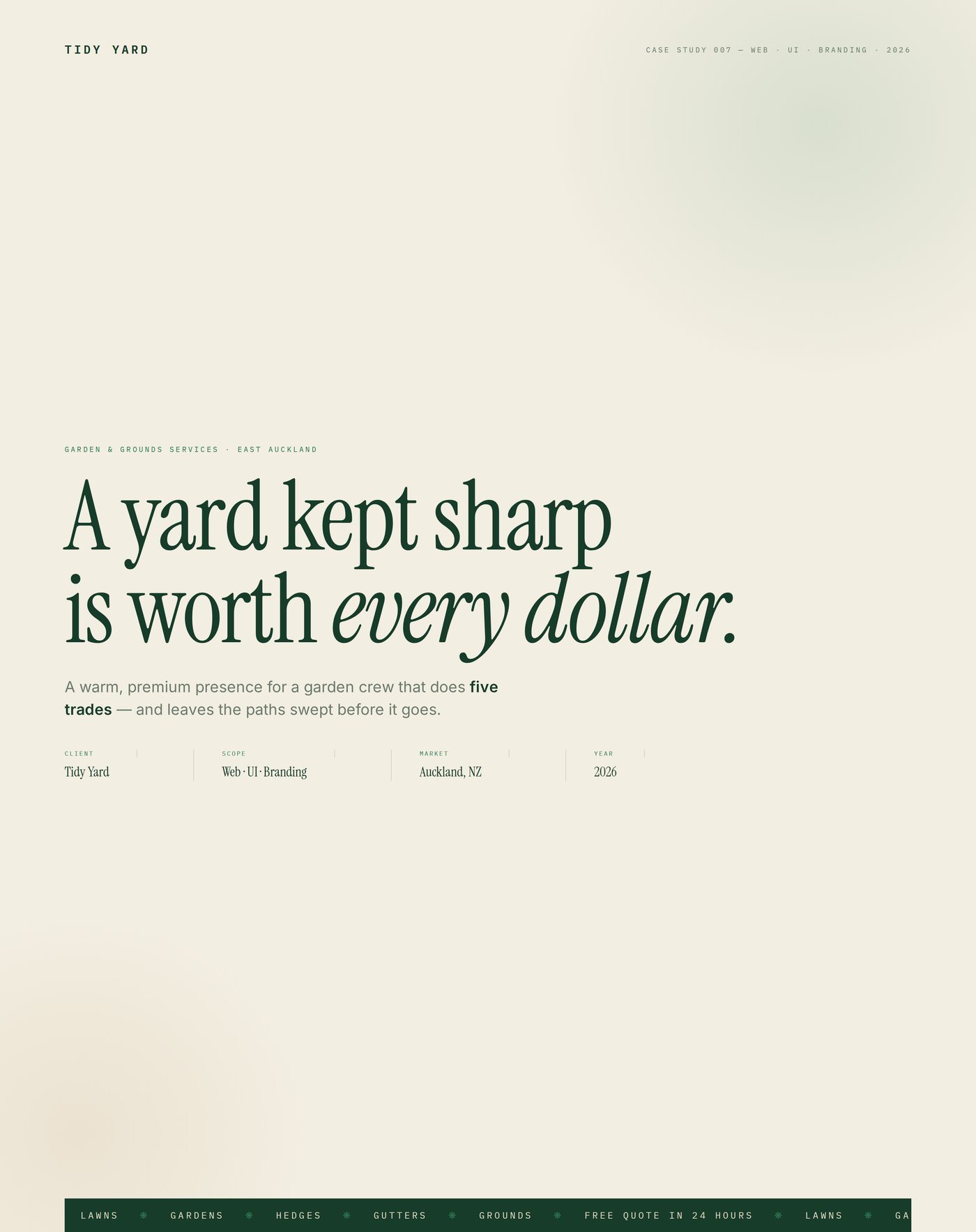 Tidy Yard — Capa