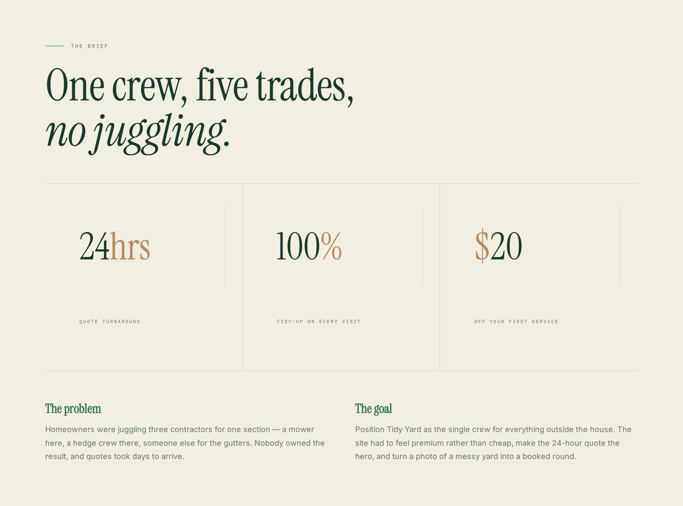 Tidy Yard — O desafio